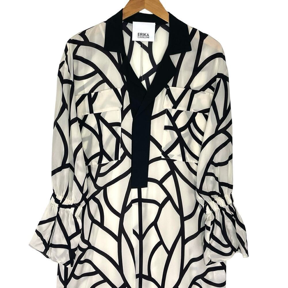 ANTHROPOLOGIE ERIKA CAVALLINI Women’s Silk Jasmine Maxi Shirt Dress Ivory - Picture 3 of 8
